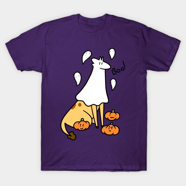 Spooky Ghost Giraffe T-Shirt by saradaboru